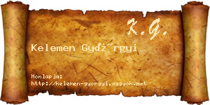 Kelemen Györgyi névjegykártya